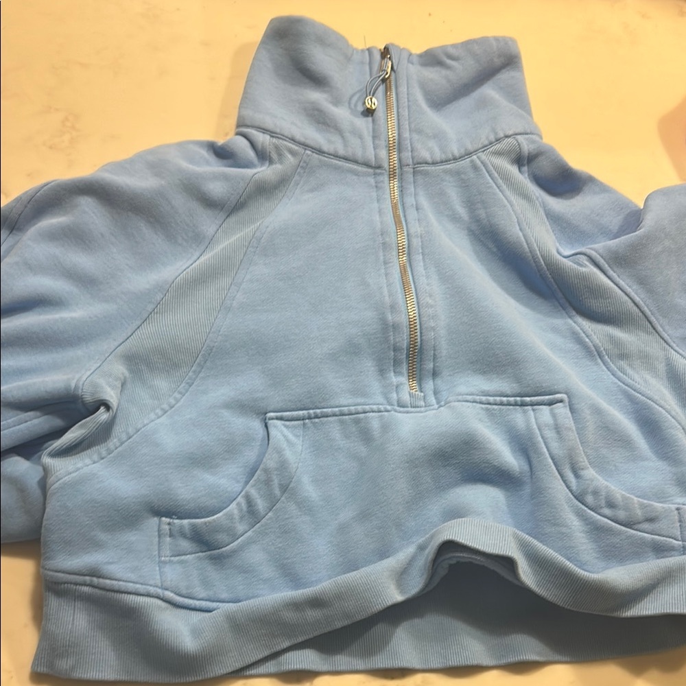 Kids Light Blue Half-Zip Sweatshirt